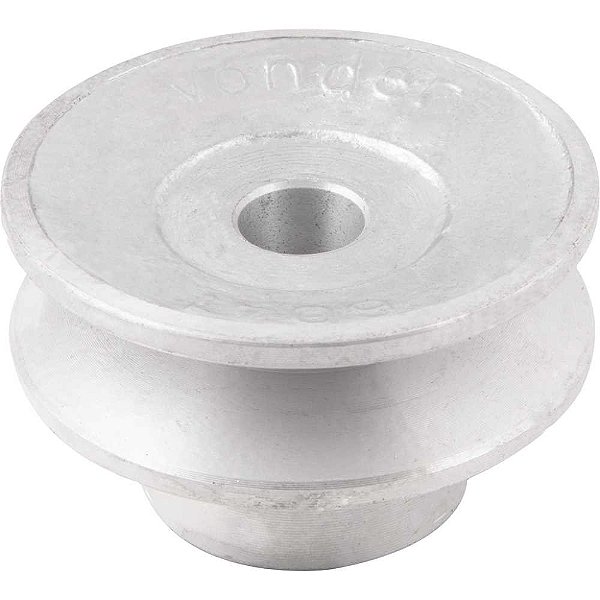 Polia de alumínio 1 canal perfil A 60mm com furo de 1/2" - 12,7mm VONDER