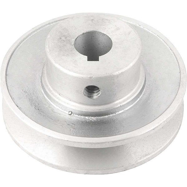 Polia de alumínio 1 canal perfil A 80mm com furo de 5/8" - 15,9mm VONDER