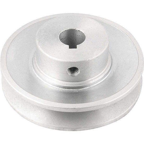 Polia de alumínio 1 canal perfil A 90mm com furo de 5/8" - 15,9mm VONDER