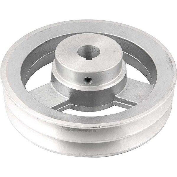 Polia de alumínio 2 canais perfil A 150mm com furo de 3/4" - 19,1mm VONDER