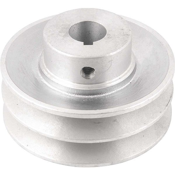 Polia de alumínio 2 canais perfil A 90mm com furo de 3/4" - 19,1mm VONDER