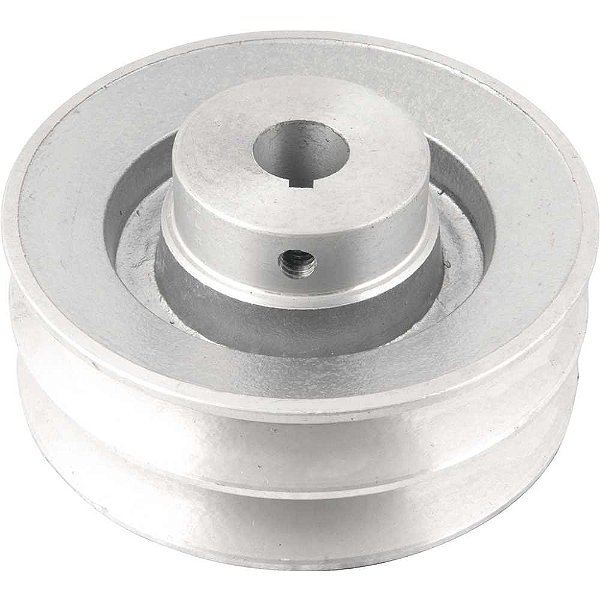 Polia de alumínio 2 canais perfil B 120mm com furo de 3/4" - 19,1mm VONDER