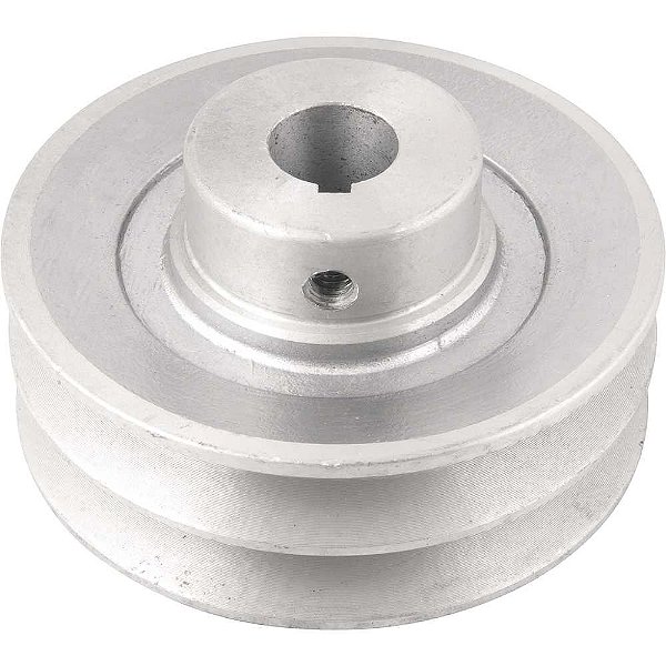Polia de alumínio 2 canais perfil A 100mm com furo de 3/4" - 19,1mm VONDER