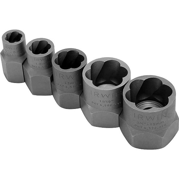 Jogo de extratores de parafusos e porcas 5 peças 394002 IRWIN