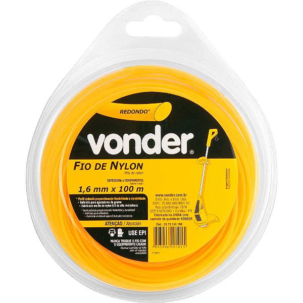 Fio de nylon 1,6mm x 100m redondo VONDER
