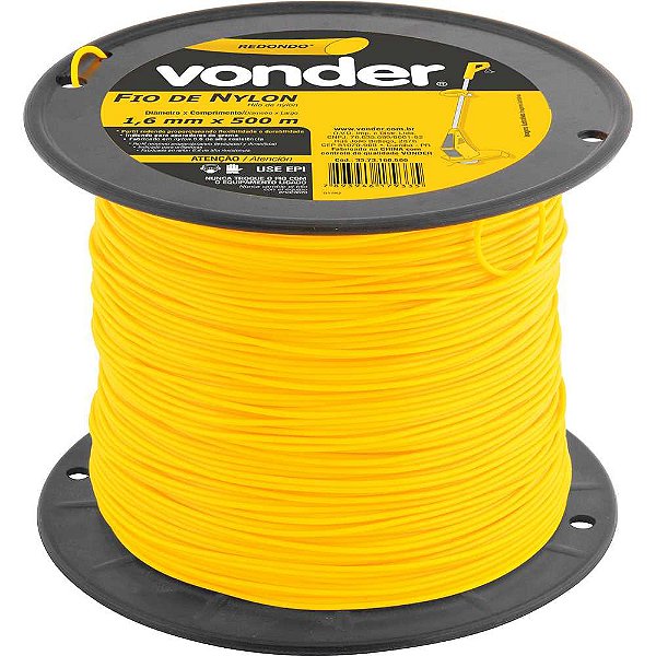 Fio de nylon 1,6mm x 500m redondo VONDER