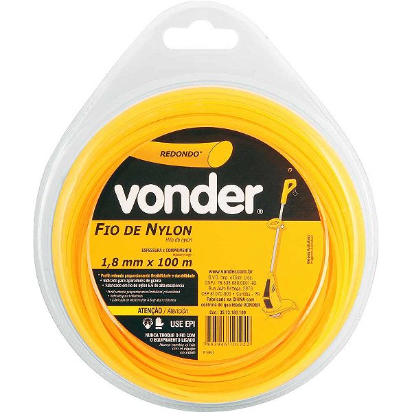 Fio de nylon 1,8mm x 100m redondo VONDER