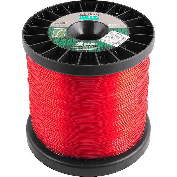 Fio de nylon 1,8mm x 680m vermelho perfil redondo 7157 EKILON GRASS