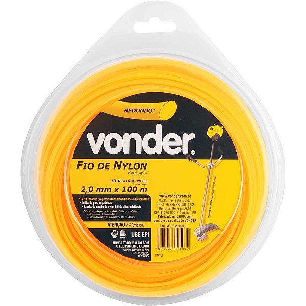 Fio de nylon 2,0mm x 100m redondo VONDER