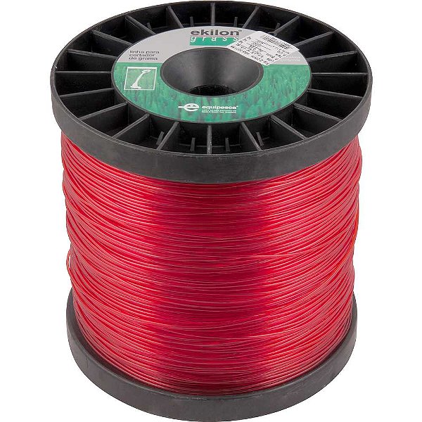 Fio de nylon 2,0mm x 570m vermelho perfil redondo 7158 EKILON GRASS