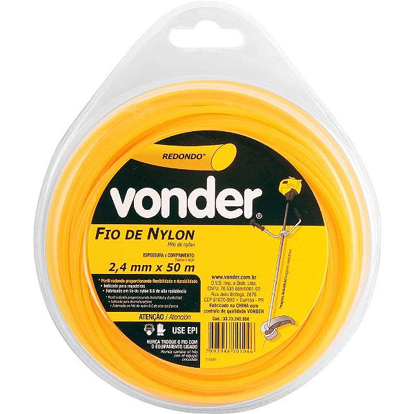 Fio de nylon 2,4mm x 50m redondo VONDER