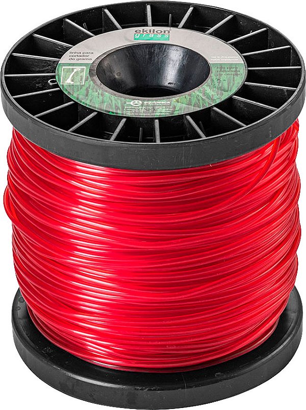 Fio de nylon 2,7mm x 308m vermelho perfil redondo 2kg 7169 EKILON GRASS