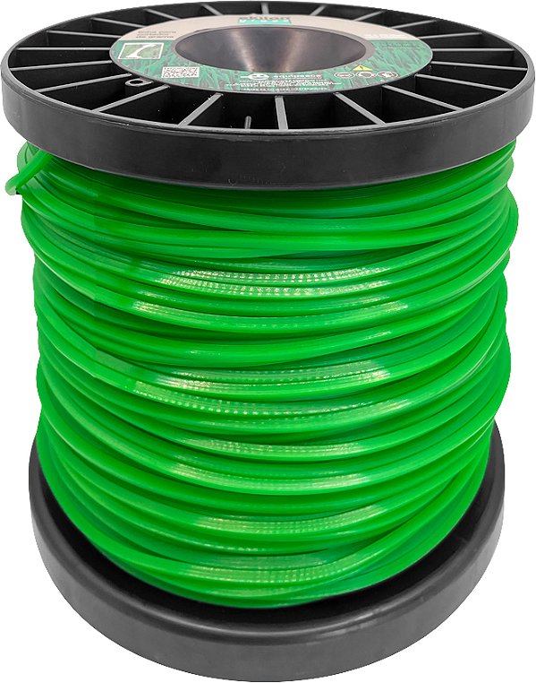Fio de nylon 3,3mm x 105m verde perfil quadrado 1kg 7634 EKILON GRASS
