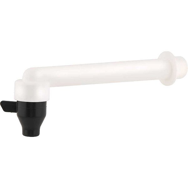 Torneira plástica de parede para cozinha 3/4" branca com preto 147 HERC - 12 unidades