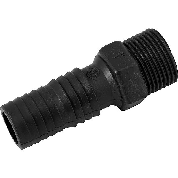 Adaptador com rosca externa para mangueira 1" polipropileno preto AD53N REBOUÇAS - 25 unidades