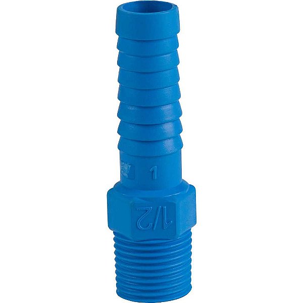 Adaptador com rosca externa para mangueira 1/2" polipropileno azul A51ZN REBOUÇAS - 25 unidades
