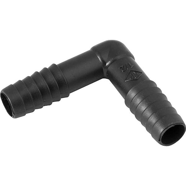 Joelho interno duplo LL (liso / liso) para mangueira 1/2" polipropileno preto JO57N REBOUÇAS - 25 unidades