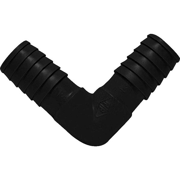 Joelho interno duplo LL (liso / liso) para mangueira 3/4" polipropileno preto JO58N REBOUÇAS - 25 unidades