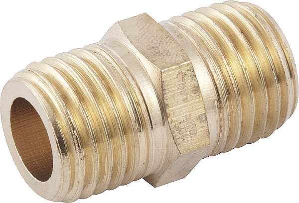 Niple/Adaptador para rosca 1/4" macho x 1/4" macho latão VONDER
