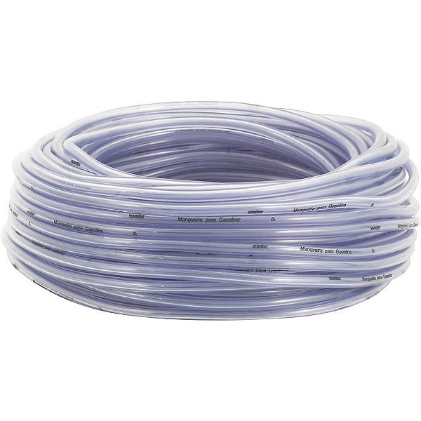 Mangueira PVC cristal para gasolina 5,0mm rolo com 50 metros VONDER