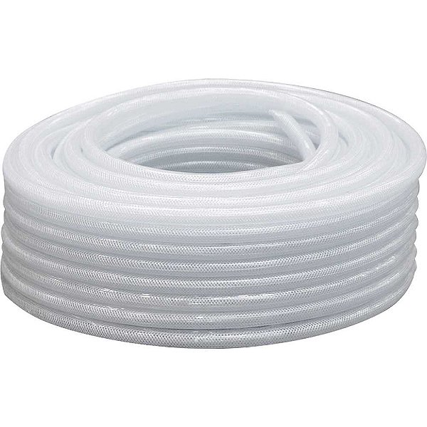Mangueira PVC cristal trançada VPT 250 libras 3/8" rolo com 50 metros VONDER
