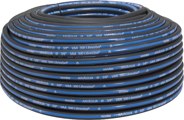 Mangueira para ar/água 300 lbf/pol² 3/4" - 19,1mm rolo com 100 metros VONDER