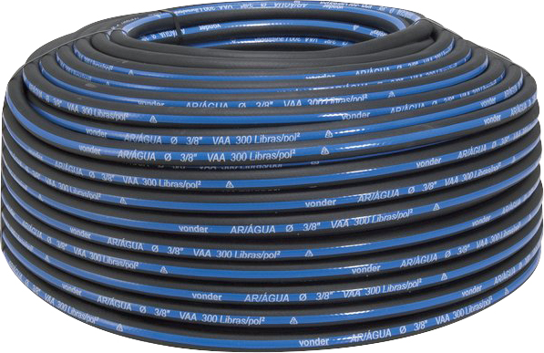 Mangueira para ar/água 300 lbf/pol² 5/8" - 15,8mm rolo com 100 metros VONDER