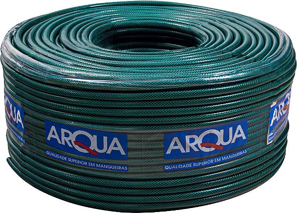 Mangueira para jardim 1/2" x 2,0mm x 50m PVC flexível trançada fibra de poliéster Jetcolor verde 11005 ARQUA