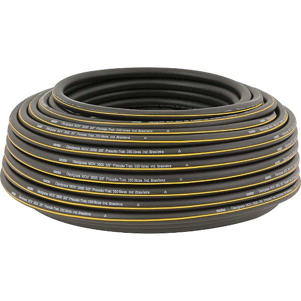 Mangueira para óleo e graxa 1/2" - 12,7mm PT 350 lbf/pol² PVC rolo com 50 metros VONDER