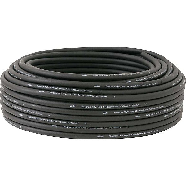 Mangueira para óleo e graxa 1/4" - 6,35mm PT 350 lbf/pol² PVC rolo com 50 metros VONDER