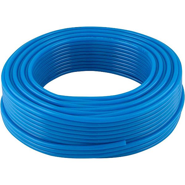 Tubo de poliuretano azul de 6,0mm diâmetro externo x 1,00mm parede rolo com 50 metros VONDER