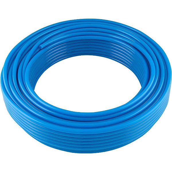 Tubo de poliuretano azul de 8,0mm diâmetro externo x 1,50mm parede rolo com 50 metros VONDER