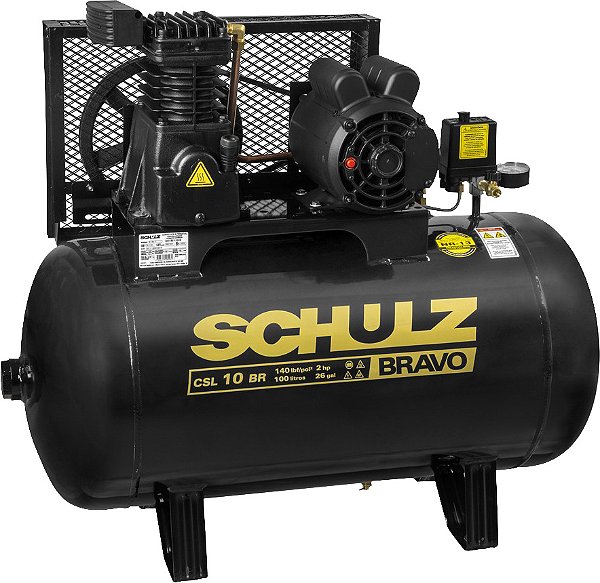 Compressor de ar CSL 10BR/100L Bravo 2 cv trifásico 220V/380V 921.7851-0 (MTA) SCHULZ