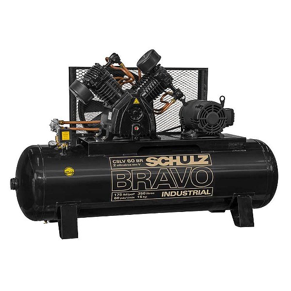 Compressor de ar CSLV 60BR/350L Bravo 15 cv trifásico 220V/380V 924.3471-0 (MTB) SCHULZ