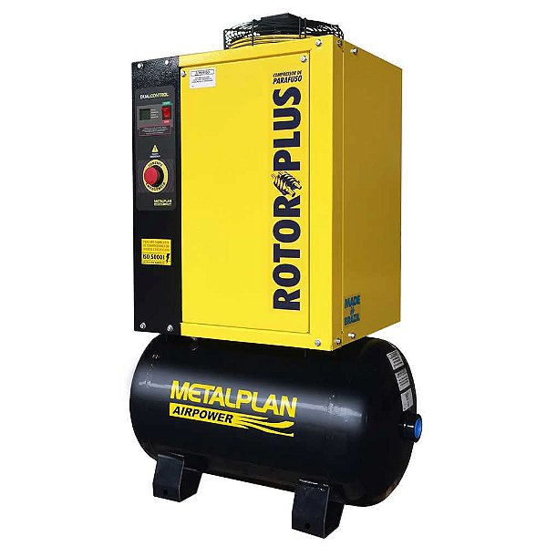 Compressor rotativo de parafuso 16,4 pcm 4hp 145 lbf/pol² 220V trifásico ROTORPLUS0043AC METALPLAN