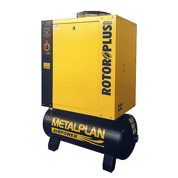 Compressor rotativo de parafuso 36,5 pcm 10hp 131 lbf/pol² 220V trifásico ROTORPLUS0103AB METALPLAN