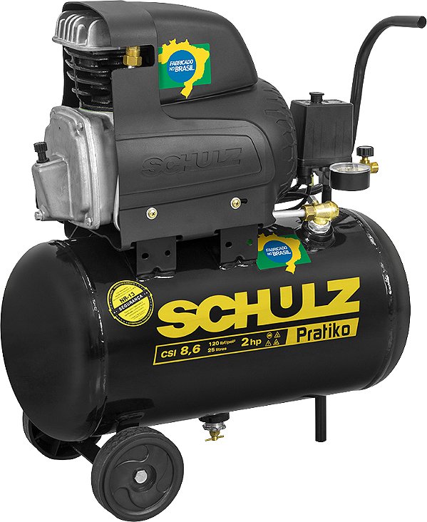 Motocompressor de ar 8,6 pcm 22,9 litros 127V Pratiko CSI 8,6/25 9150421-0 SCHULZ
