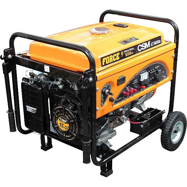 Gerador a gasolina 9.000W 220V trifásico motor 4 tempos partida manual e elétrica GT 8000E CSM
