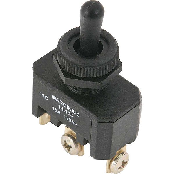 Chave reversora 1x15A 2 posições 14103N1 com alavanca plástica MARGIRIUS - 10 unidades