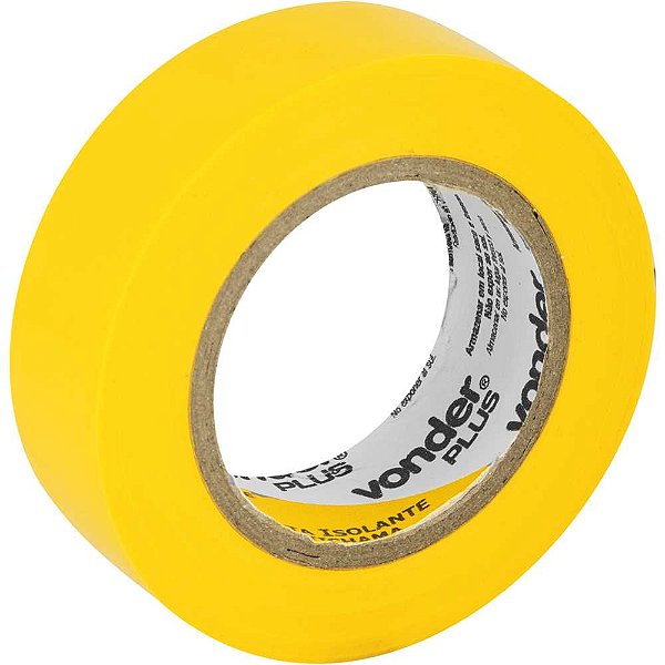 Fita isolante 19mm x 10m amarela VONDER PLUS - 10 unidades