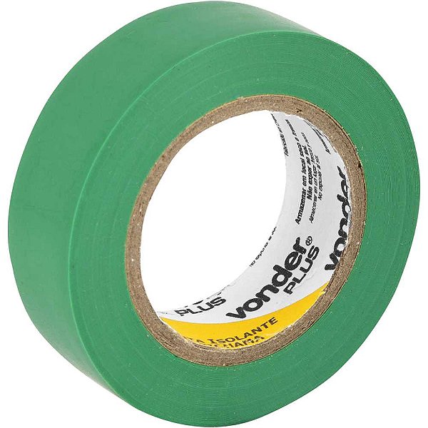 Fita isolante 19mm x 10m verde VONDER PLUS - 10 unidades