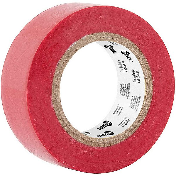 Fita isolante 19mm x 10m vermelha NOVE54 - 10 unidades