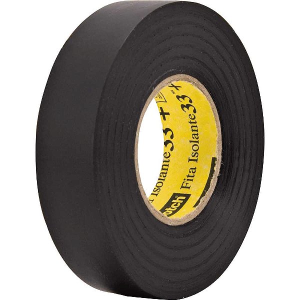 Fita isolante 19,0mm x 20m preta Scotch 33 + HB004482483 3M