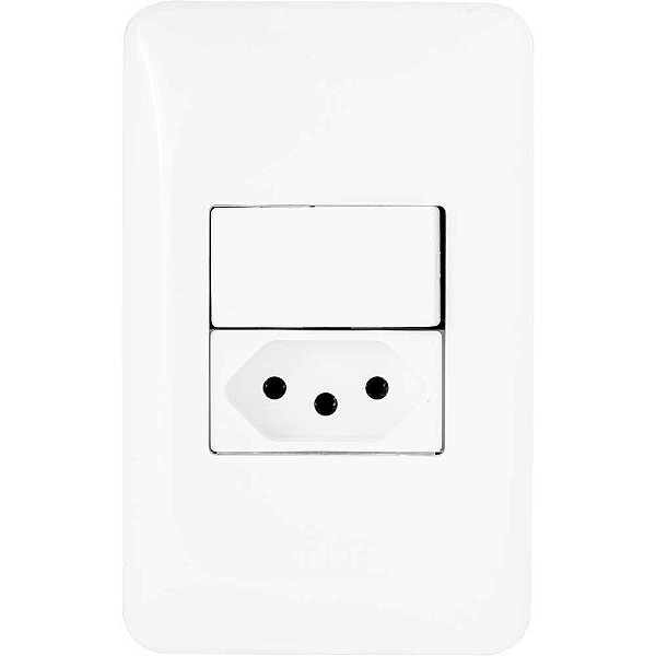 Conjunto com 1 interruptor simples e tomada 2P+T 10 A LGX103 PIAL POP