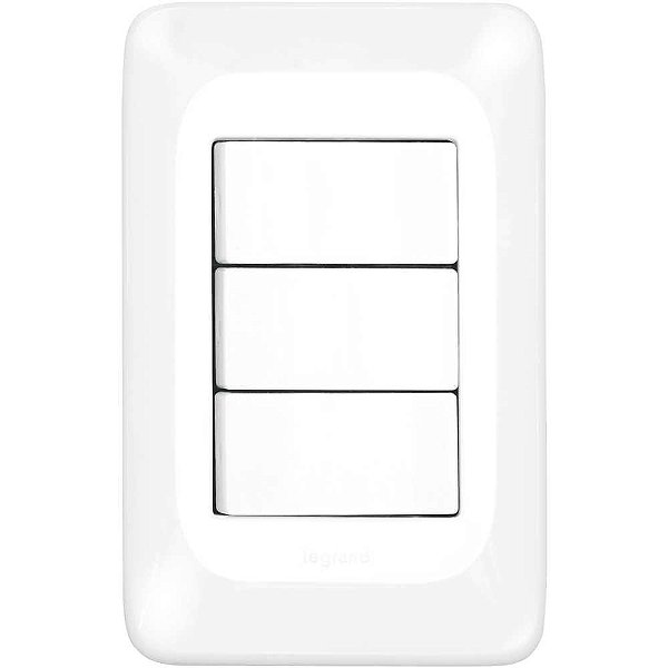 Conjunto com 3 interruptores simples 10 A LGX111 4x2 PIAL POP