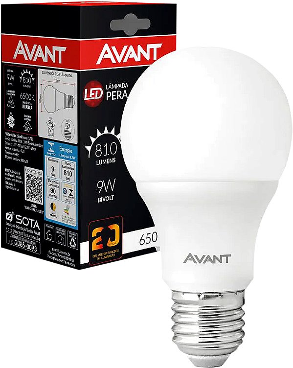 Lâmpada LED BULBO 9W bivolt 6500 K 289091373 AVANT
