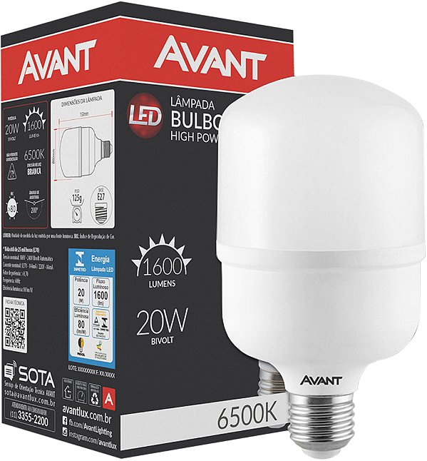 Lâmpada LED BULBOhp 20W bivolt 6500 K 289211375 AVANT