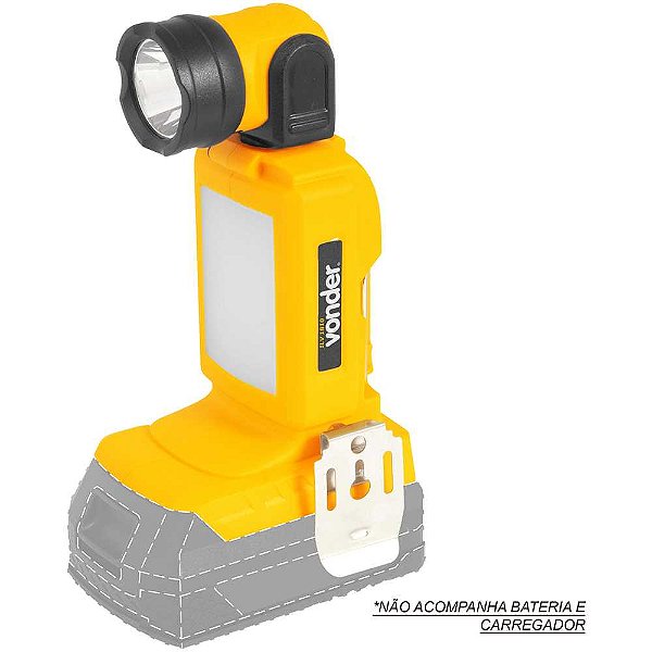 Lanterna de LED bateria intercambiável de 18V sem bateria e sem carregador ILV 1810 VONDER