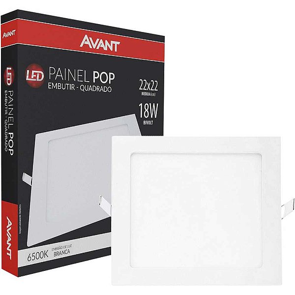 Luminária LED de embutir 18W bivolt 858101378 AVANT