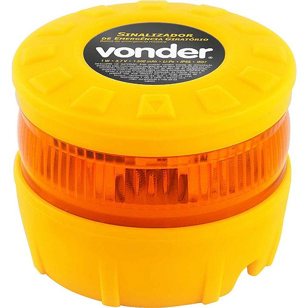 Sinalizador de emergência giratório recarregável VONDER